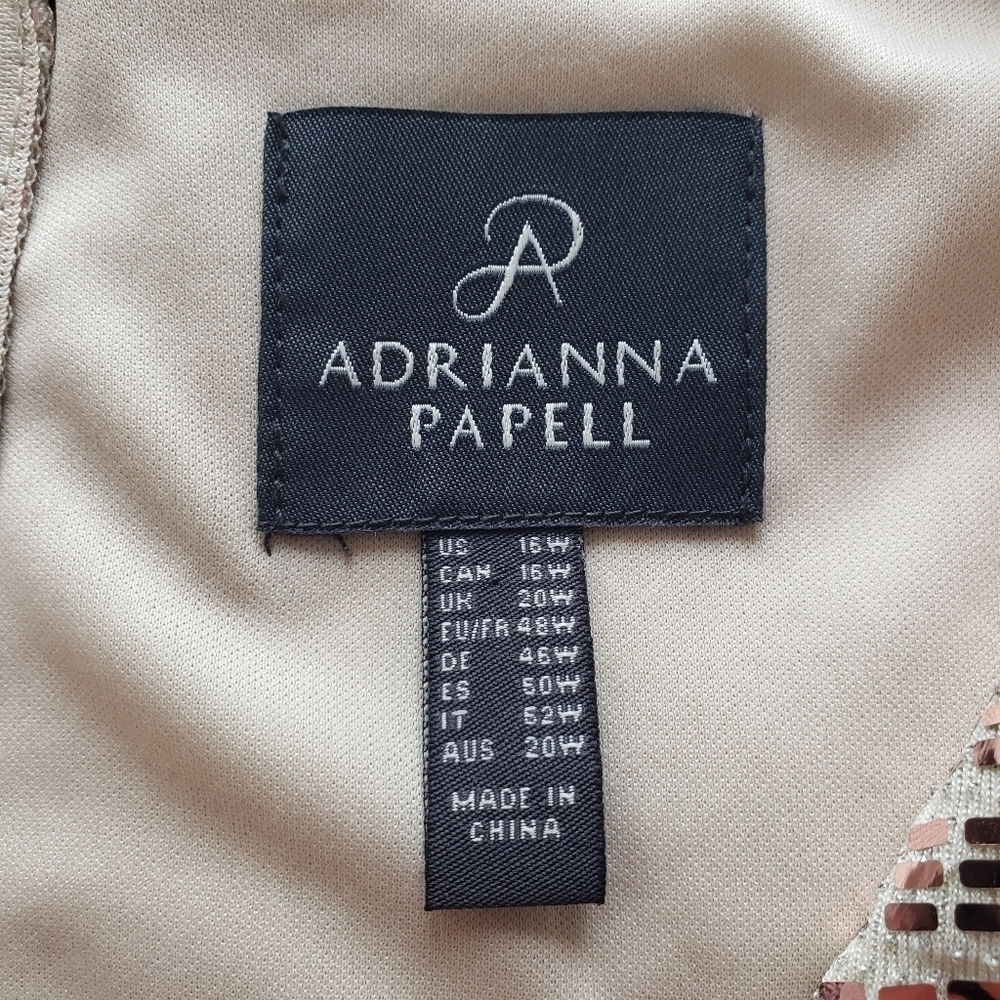 NWT ADRIANNA PAPELL Gold Embellished Surplice Evening Wrap Top, Size 16W - Picture 9 of 9
